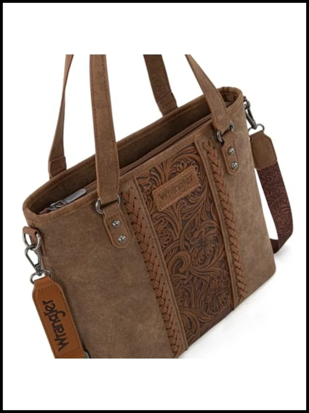Western Aztec Print Tote Bag Faux Leather Satchel Crossbody with Detachable